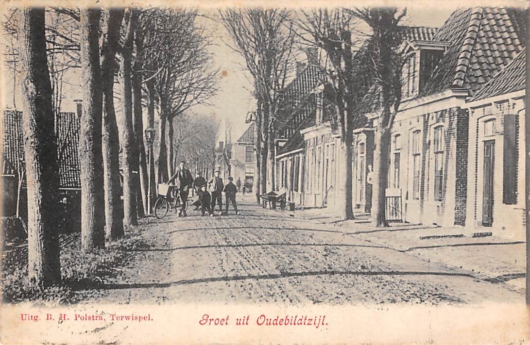 Oude Bildtzijl Ouwe-Syl Hallum Friesland 1906, Verzamelen, Ansichtkaarten | Nederland, Verzenden, Voor 1920, Gelopen, Friesland