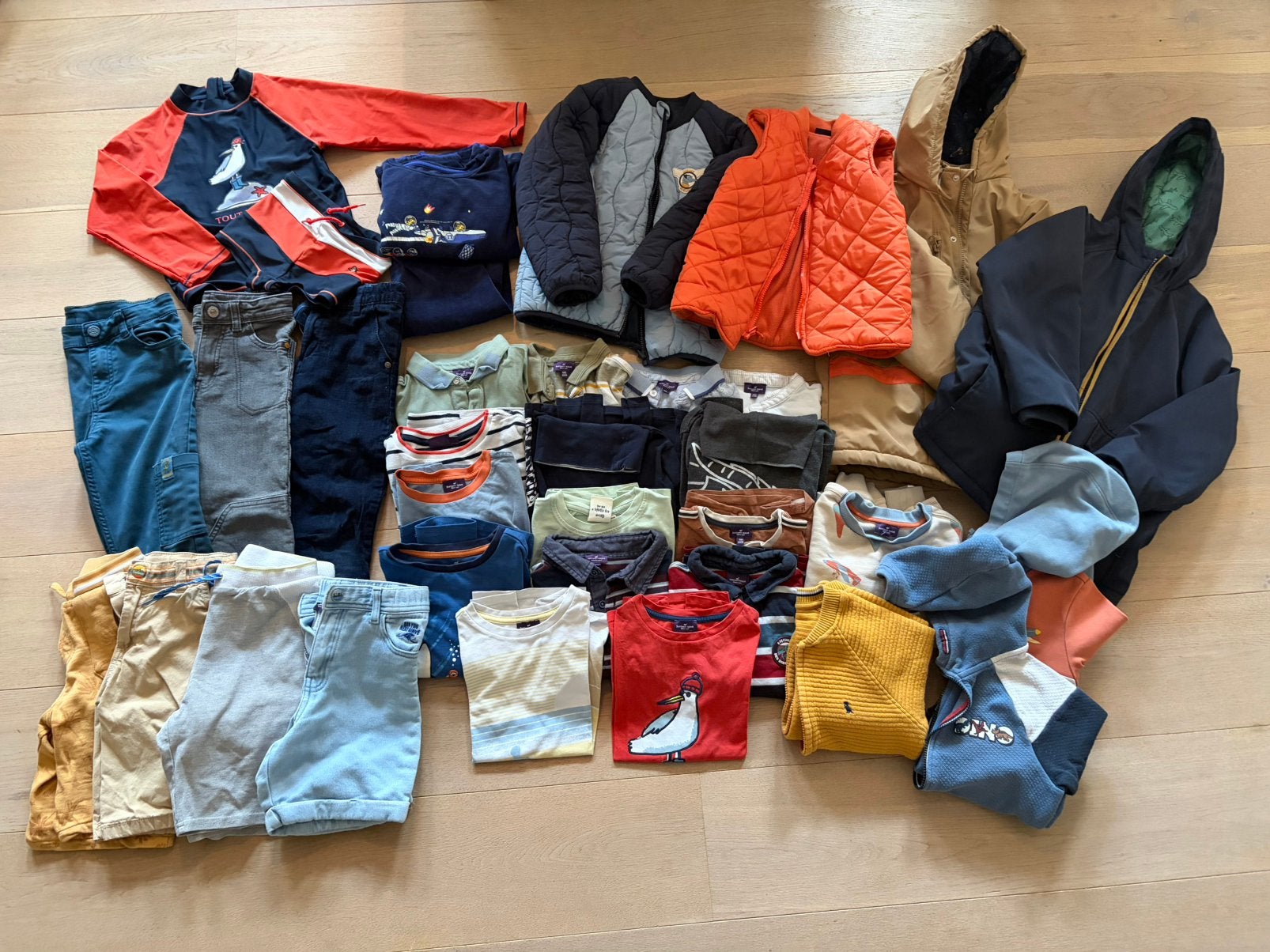 Jongenskledingpakket 7 jaar (122 cm) Franse merken 30 stuks, Ophalen, Gebruikt