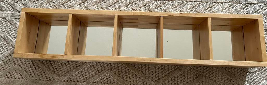 Houten Ikea Molger wandkastje spiegelachterwand, Huis en Inrichting, Ophalen, Zo goed als nieuw