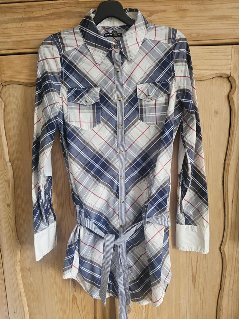 Silver Creek Geruite Blousejurk Maat M, Kleding | Dames, Maat 38/40 (M), Silver Creek, Blauw, Nieuw
