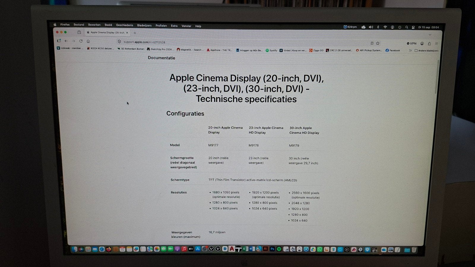 Apple Cinema Display 23 inch, Ophalen of Verzenden, Gebruikt