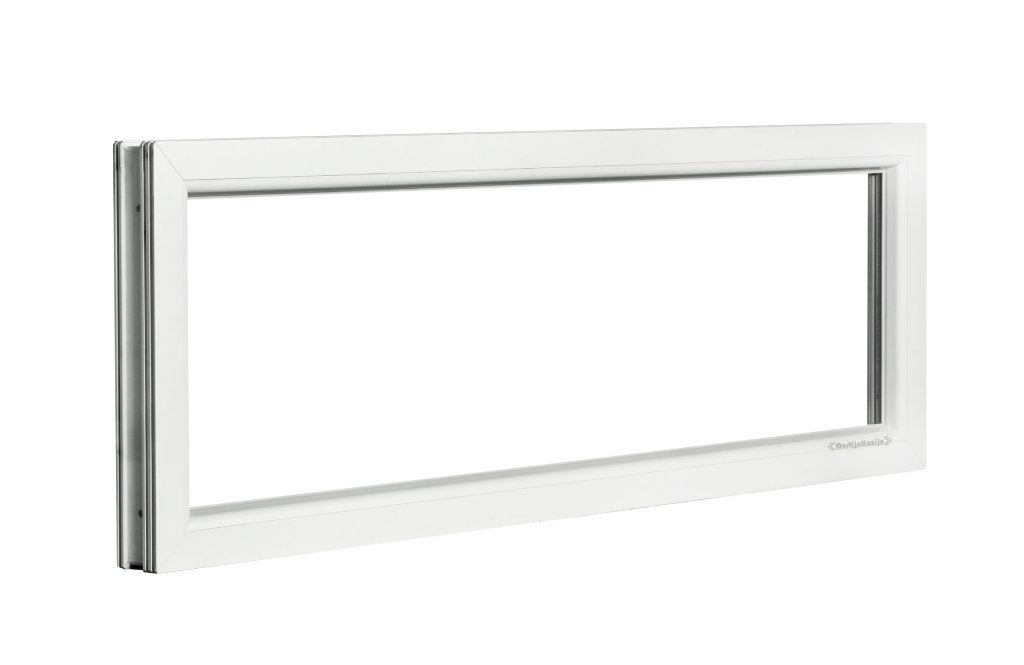 Kunststof Kozijn Vast  B150 H50cm Mat Zwart, Niet ingevuld, Kunststof, Raamkozijn, Niet ingevuld