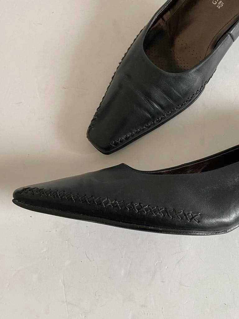 i339 Gabor maat 6,5=39,5 pumps leer leren schoenen zwart, Kleding | Dames, Zwart, Gabor, Ophalen of Verzenden, Zo goed als nieuw