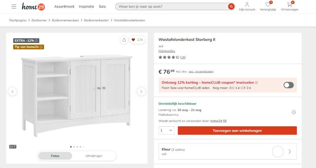 Badkamerkastje, Huis en Inrichting, Ophalen, Overige typen, Nieuw, 50 tot 100 cm