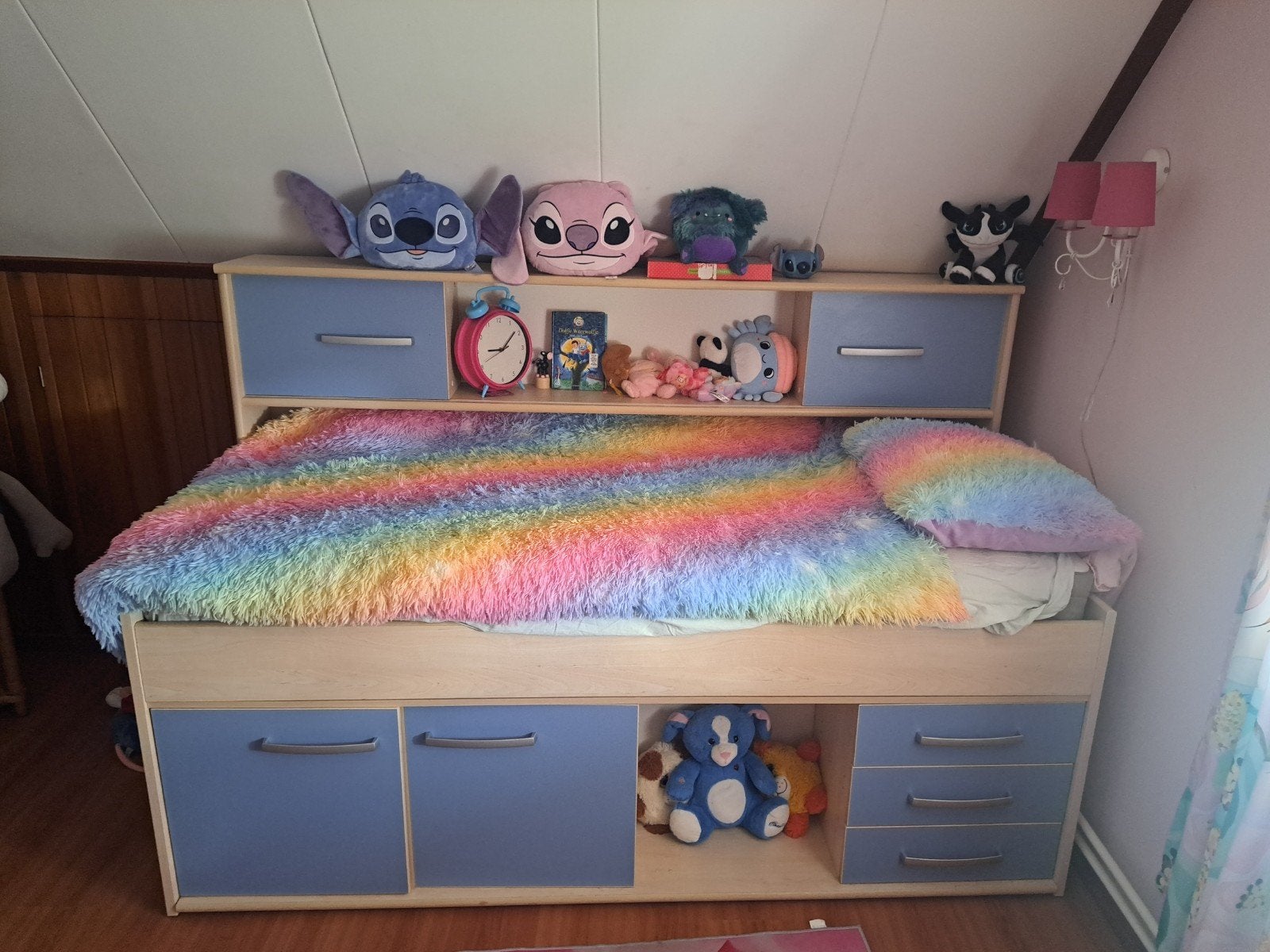 Kinderbed met opbergruimte en lades., Ophalen, Modern kinderbed, Gebruikt, 90 cm