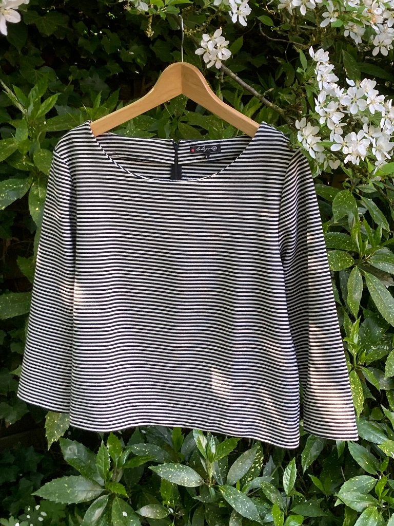 Gestreept shirt , merk La Ligna, maat L, Blauw, Lange mouw, Gedragen, La Ligna