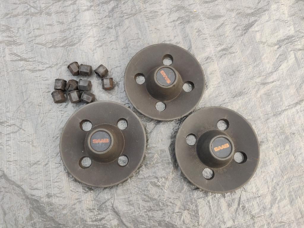 Drie naafkapjes Saab 900 M79-87, Auto diversen, Wieldoppen, Ophalen of Verzenden
