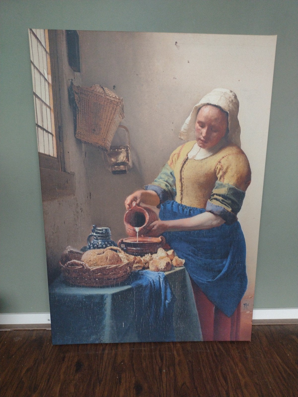 Canvas melkmeisje, Ophalen of Verzenden, Schilderij, 75 cm of meer