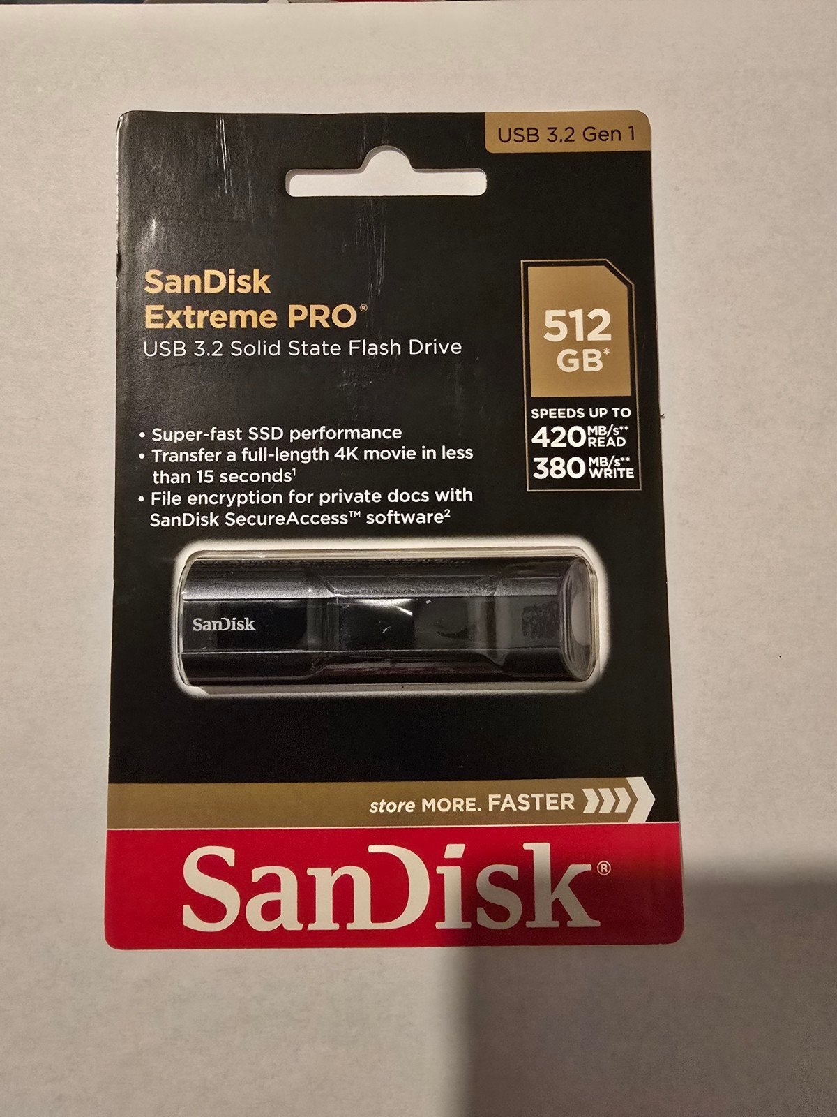 SanDisk Extreme PRO USB 3.2 Solid State Flash Drive 512GB, Ophalen of Verzenden, Nieuw, SanDisk, 512 GB