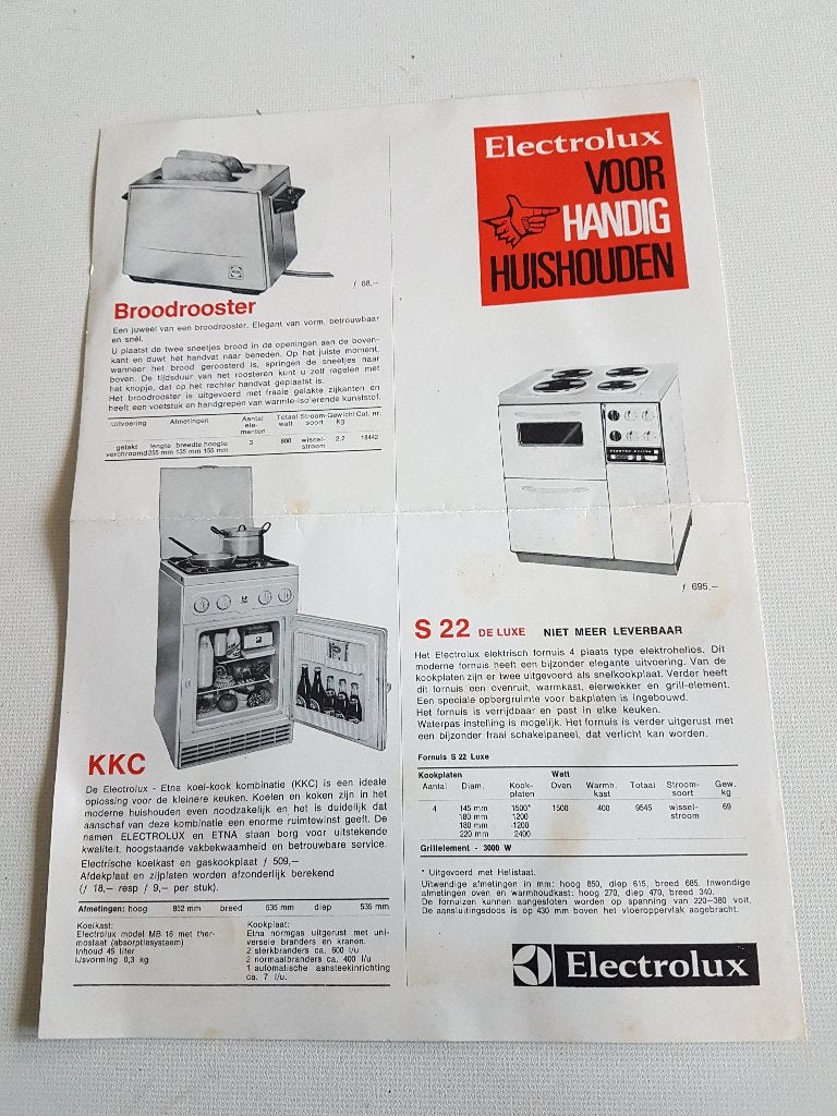 reclame electrolux en verkenning over gasfornuizen 1966., Ophalen of Verzenden, Zo goed als nieuw, Overige typen
