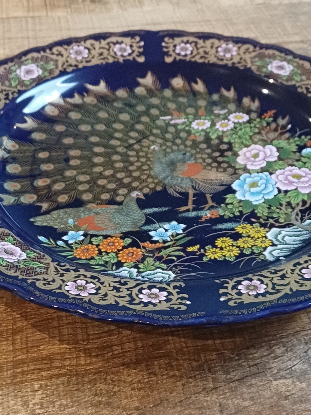 Decoratieve schaal met pauwenmotief - Made in China, Ophalen