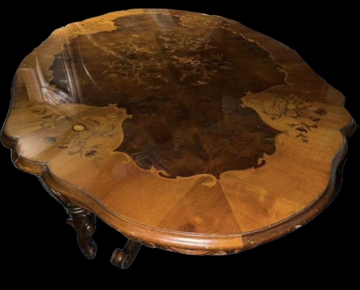 Barokke Eetkamertafel met Marqueterie Inlegwerk, Ophalen