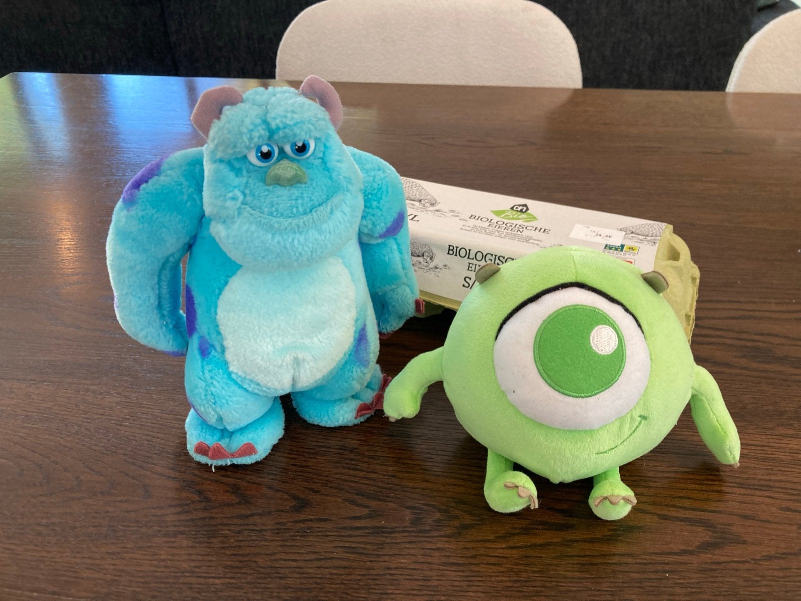 Monsters en Co. knuffels: Mike Wazowski en Sulley, Gebruikt, Disney, Overige typen, Blauw