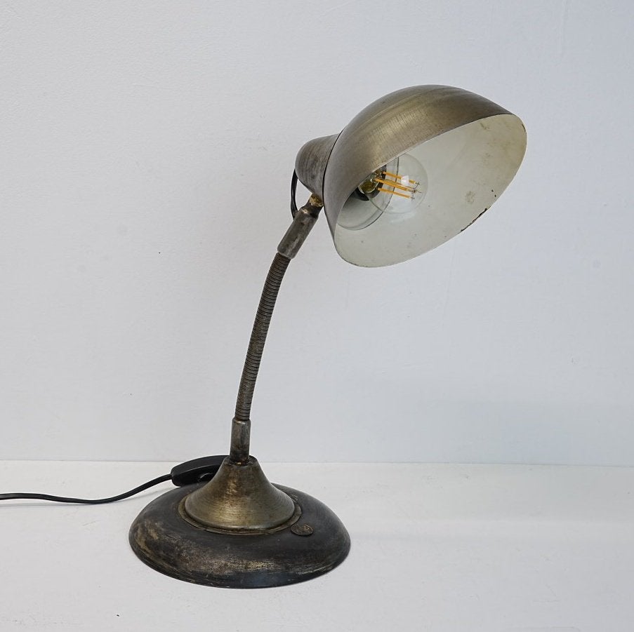 Antieke stalen bureaulamp., Ophalen of Verzenden