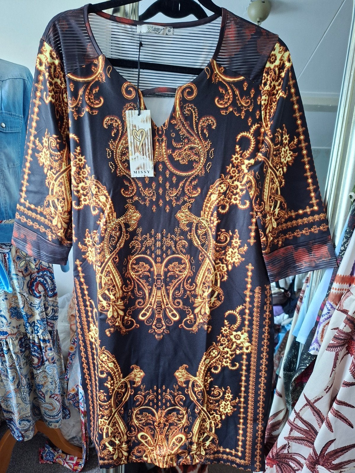 Missy jurk (xl)nieuw;GRATIS VERZENDING., Kleding | Dames, Verzenden, Nieuw, Maat 46/48 (XL) of groter, Onder de knie