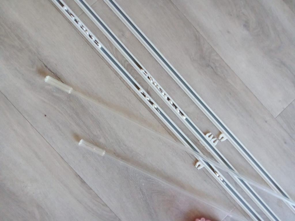 Gordijnrails met accessoires, Ophalen, Gebruikt, Wit, 200 cm of meer