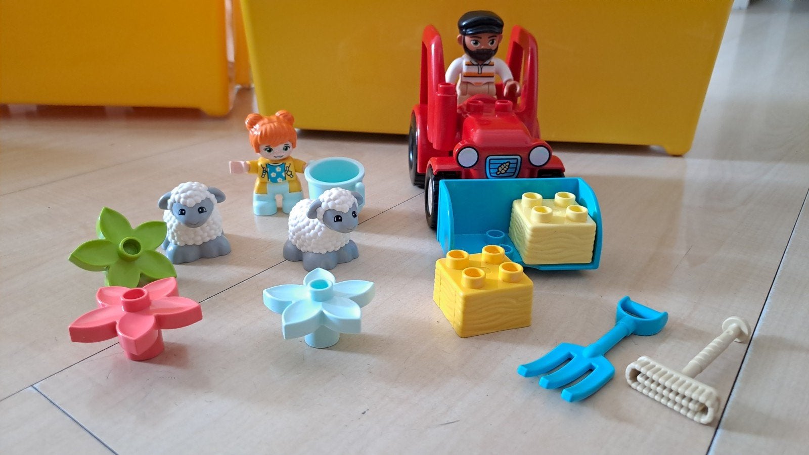 duplo set tractor, boer, kind, Schapen, set 10950, Ophalen of Verzenden, Gebruikt, Duplo