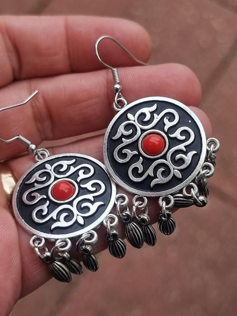 Vintage 90's boho chic festival oorbellen, Ophalen of Verzenden