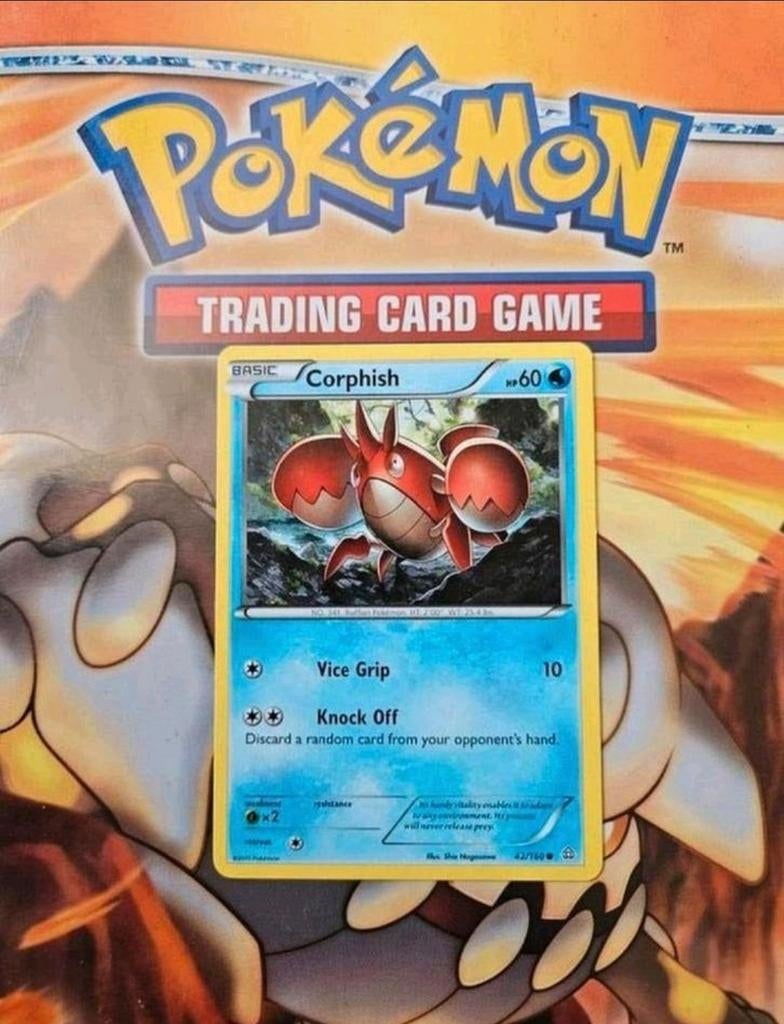 Corphish 42/160 XY Primal Clash pokemon kaart, Ophalen of Verzenden, Gebruikt, Losse kaart