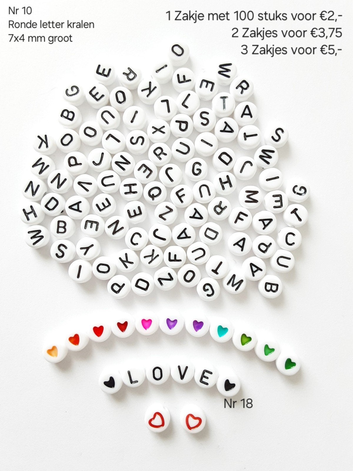 Nieuwe letter kralen, hartjes, sterren, smileys kralen, Ophalen of Verzenden, Nieuw, Kraal
