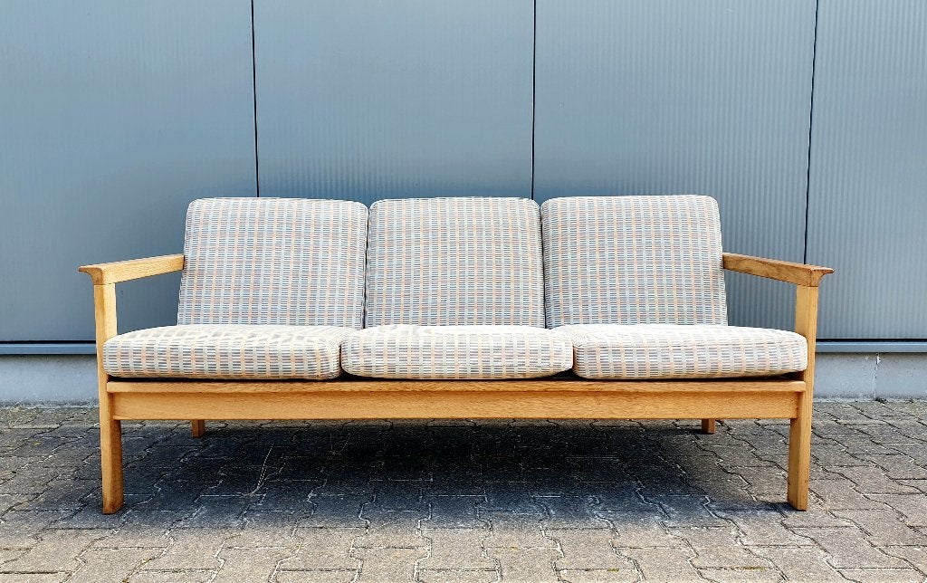Vintage Deense KP Mobler bank design Kurt Ostervig, Ophalen, Gebruikt, Driepersoons, Rechte bank
