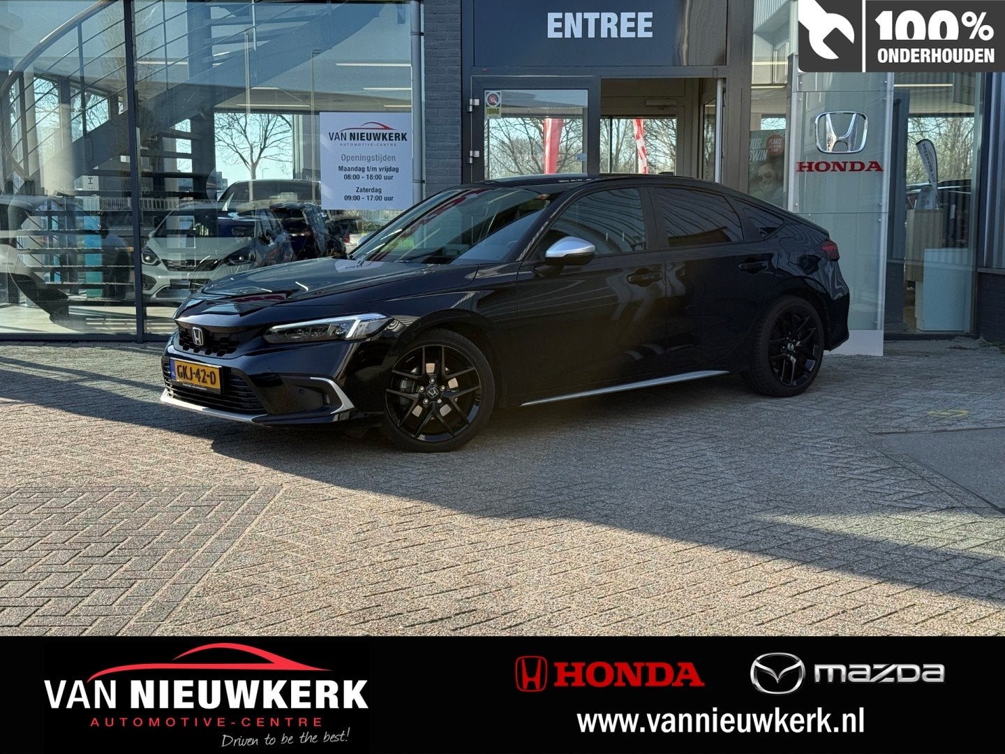 Honda Civic 2.0 HYBRID 184PK Automaat Sport | ALL IN PRIJS |, Auto's, 12 maanden, Gebruikt, 4 cilinders, Leder en Stof