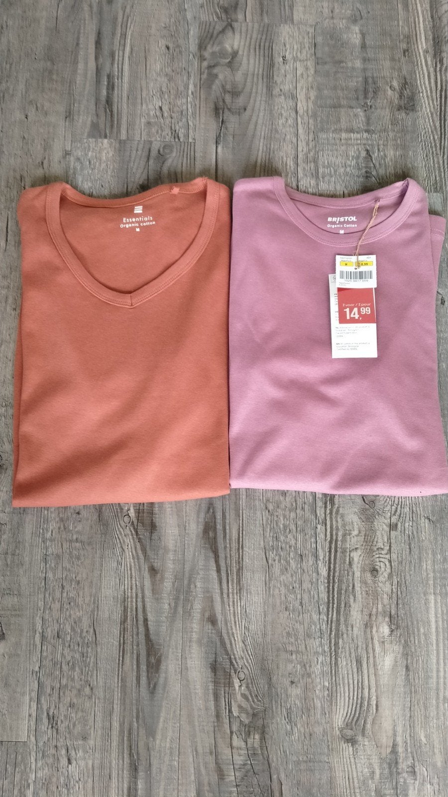 2 nieuwe t-shirts Bristol v hals en ronde hals, Kleding | Heren, Maat 48/50 (M), Nieuw, Ophalen of Verzenden, Roze