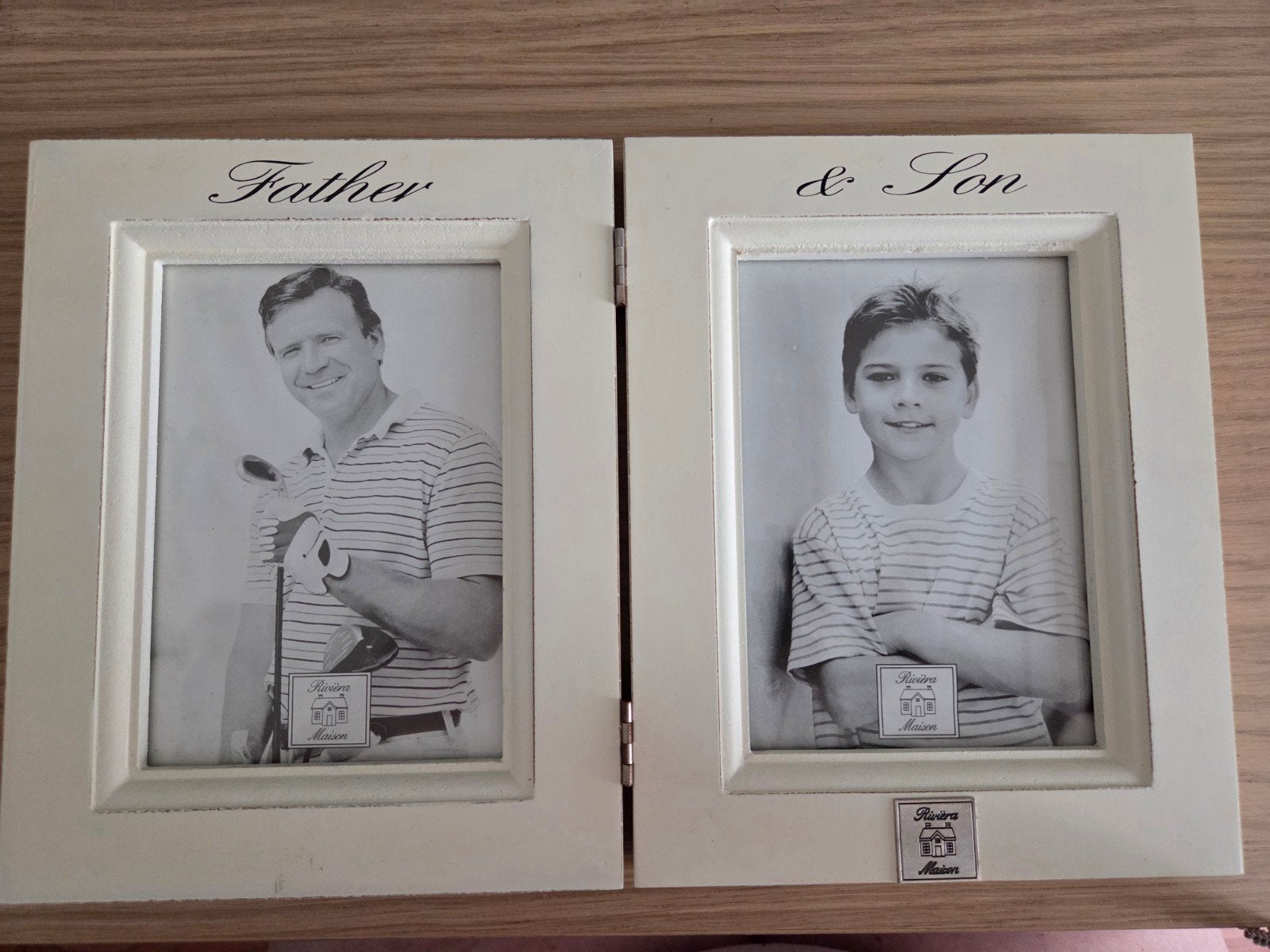 2 Luik fotolijst 'Father & Son' Riviera Maison, Huis en Inrichting, Woonaccessoires | Lijsten, Ophalen, Fotolijst