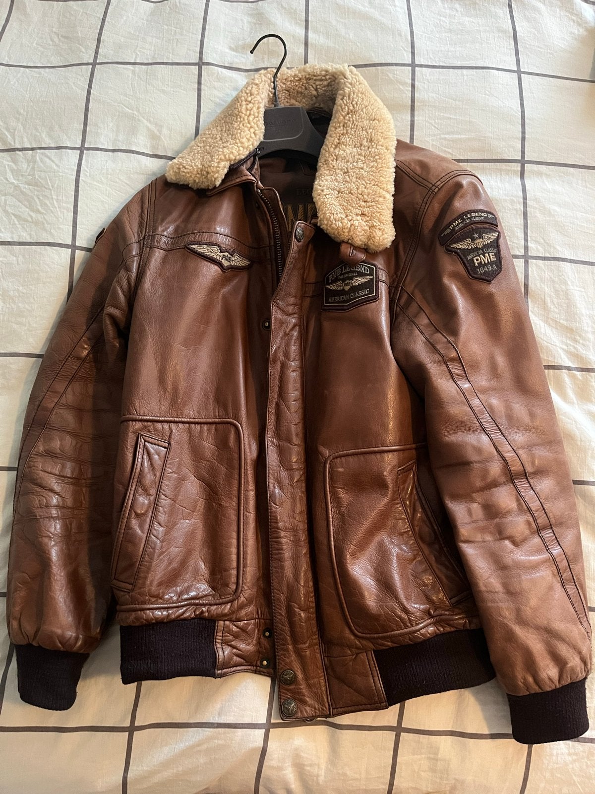 PME Legend Pilotenjas Leer Maat L, Kleding | Heren, Jassen | Winter, Ophalen of Verzenden, Zo goed als nieuw, Maat 52/54 (L), Bruin