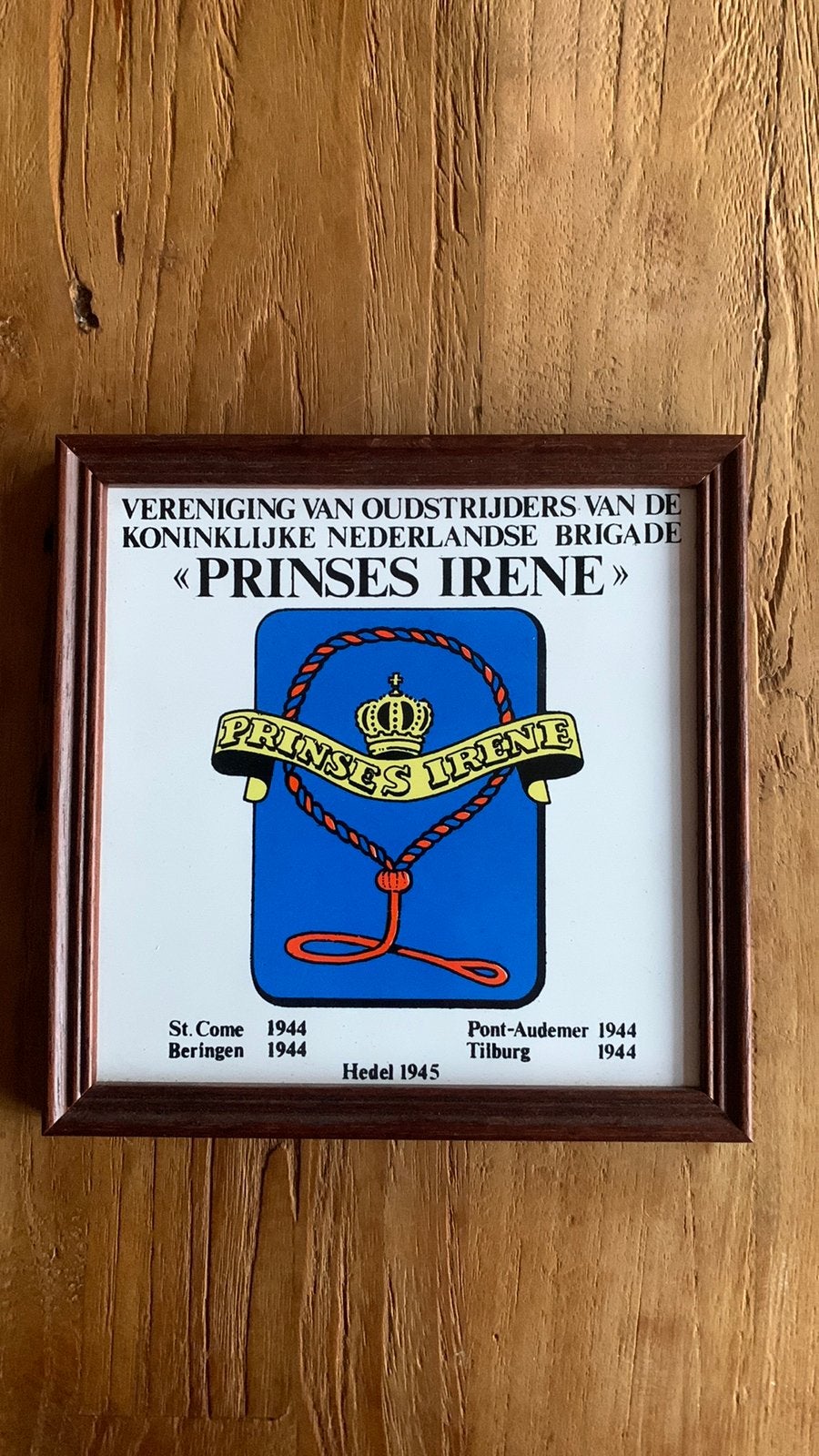 Herinneringsplaat Oudstrijders Prinses Irene Brigade - WO2, Verzamelen, Militaria | Algemeen, Ophalen of Verzenden, Landmacht