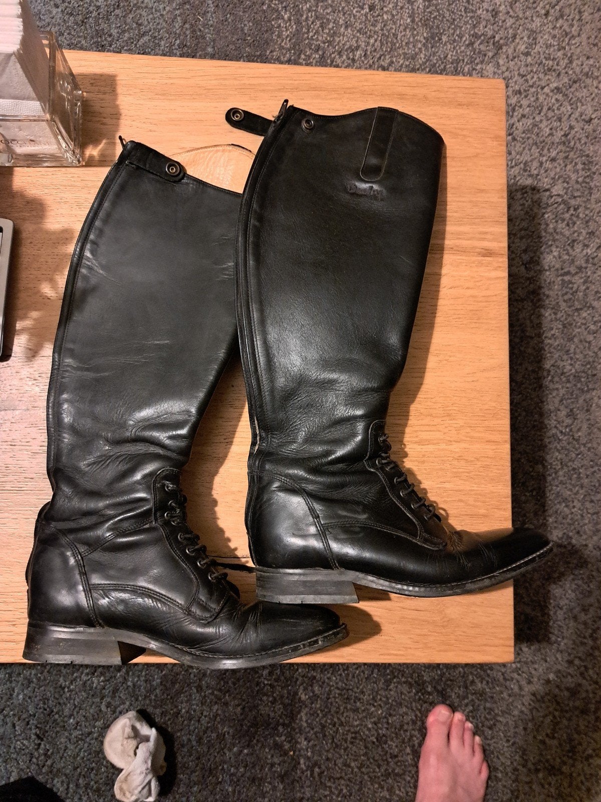 zwarte, leren, Derby paardrijlaarzen, Dieren en Toebehoren, Paardrijkleding, Ophalen of Verzenden