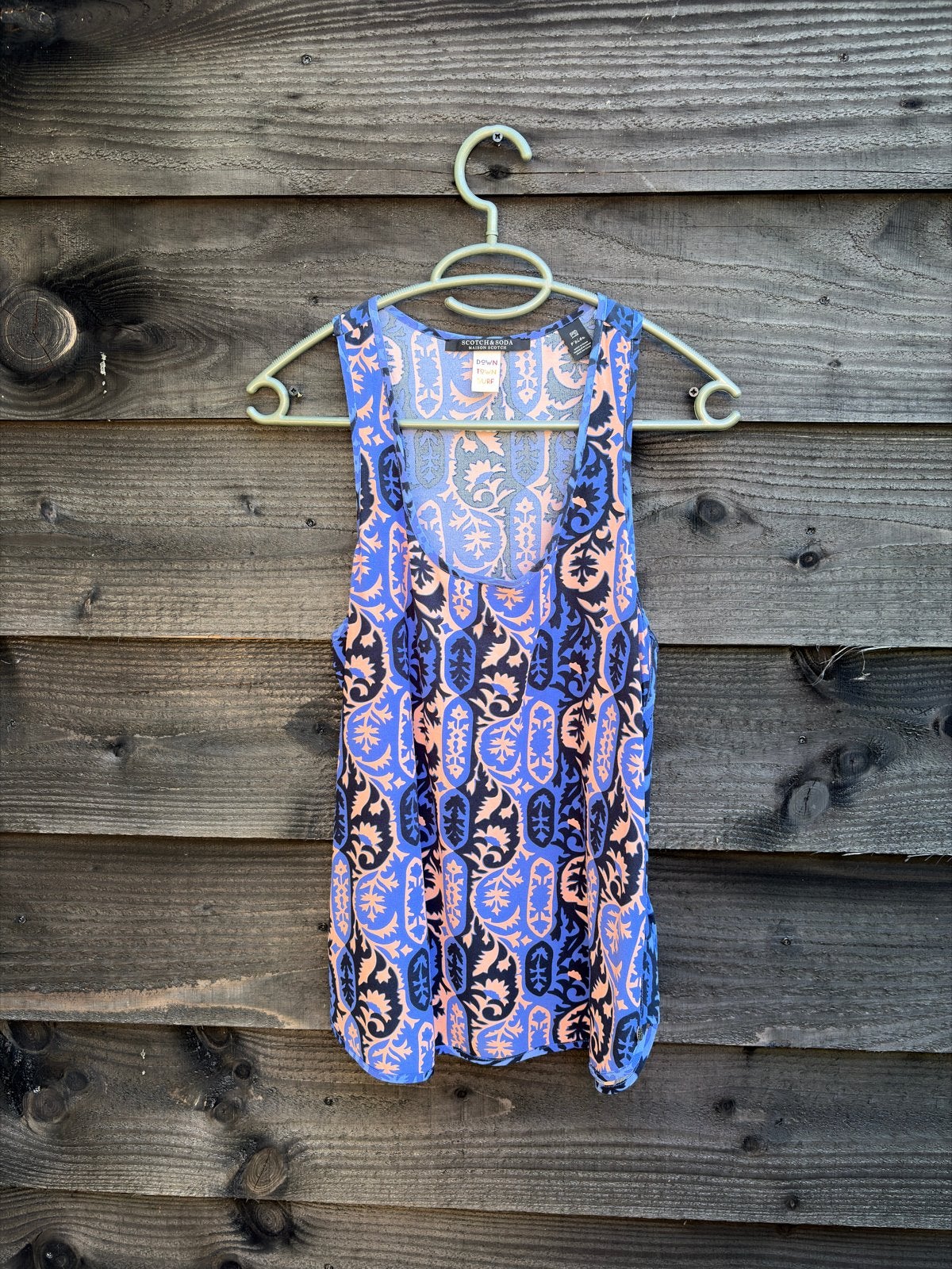 Scotch & Soda set: Hemd en rok met print (XS), Meerkleurig, Ophalen of Verzenden, Zonder mouw, Maat 34 (XS) of kleiner