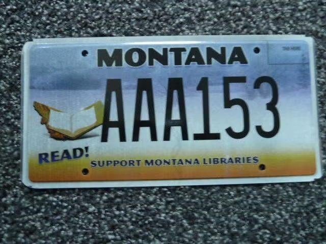 Kentekenplaat licenseplate Montana Read Support Libraries US, Verzenden, Gebruikt, Auto's
