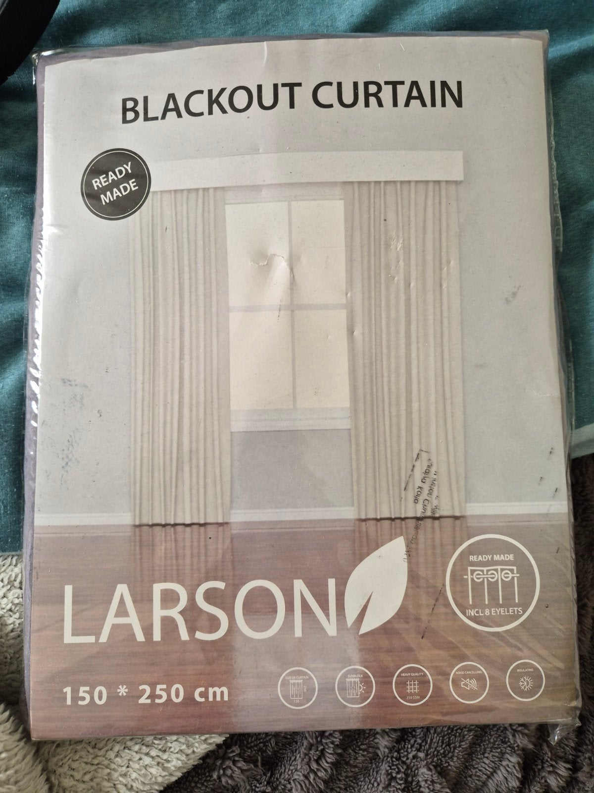 Larson Verduisterend Gordijn Grijs 150x250 cm nieuw!, Isolerend, Nieuw, Ophalen of Verzenden, Gordijn