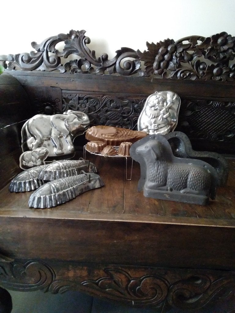 Lot oude chocolade/bak vormen, Antiek en Kunst, Curiosa en Brocante, Verzenden
