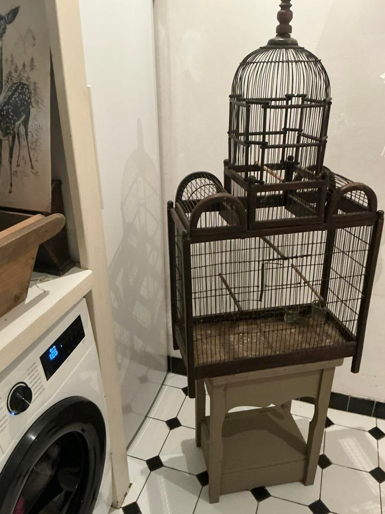 Grote pagode vogel kooi op tafeltje, Antiek en Kunst, Ophalen