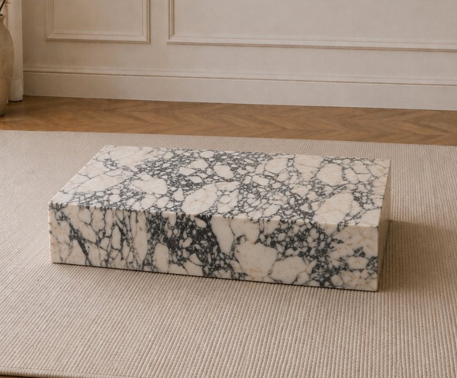 Calacatta Viola marmer salontafel - Audo Copenhagen stijl, Ophalen, Nieuw, Rechthoekig, 50 tot 100 cm
