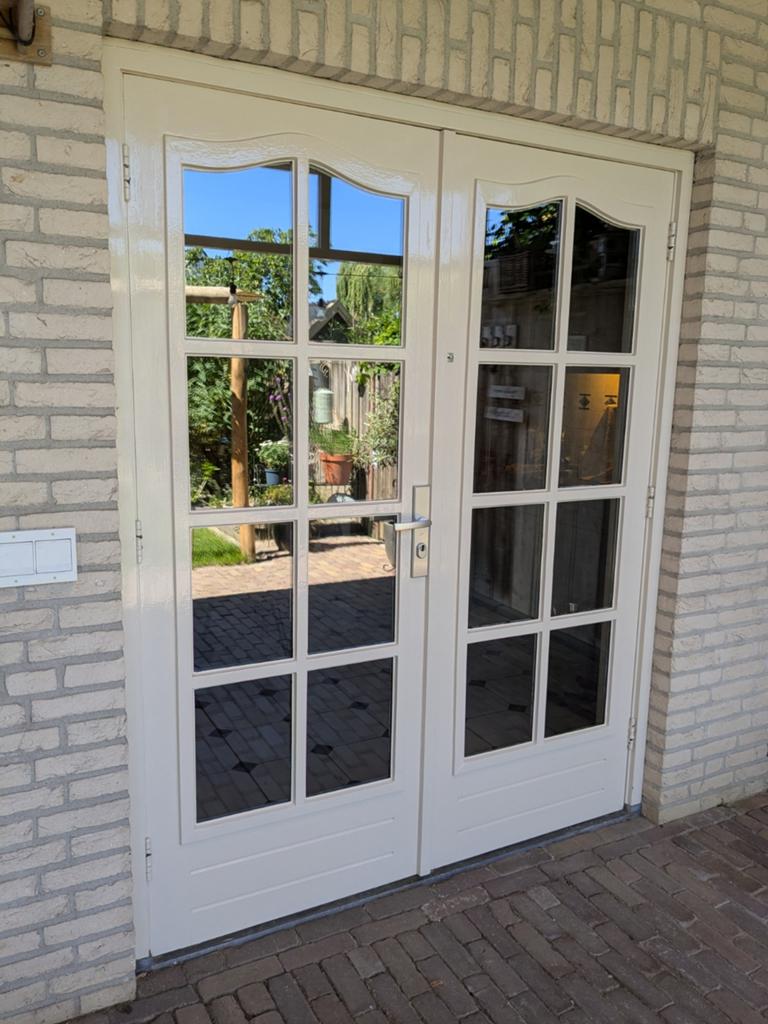 Merbau (binnen) tuindeuren, zonder kozijn, Ophalen, Glas, Buitendeur, 200 tot 215 cm