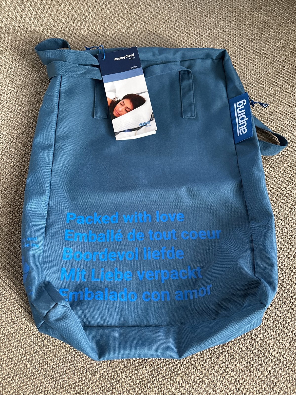 Auping Cloud hoofdkussen 14cm - Zo goed als nieuw, Eenpersoons, Wit, Overige materialen, Ademend