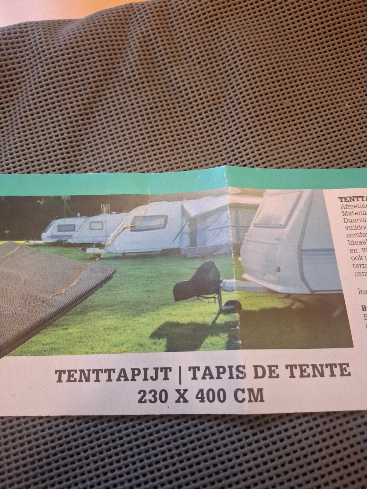 Tenttapijt 230x400 cm, Ophalen, Gebruikt