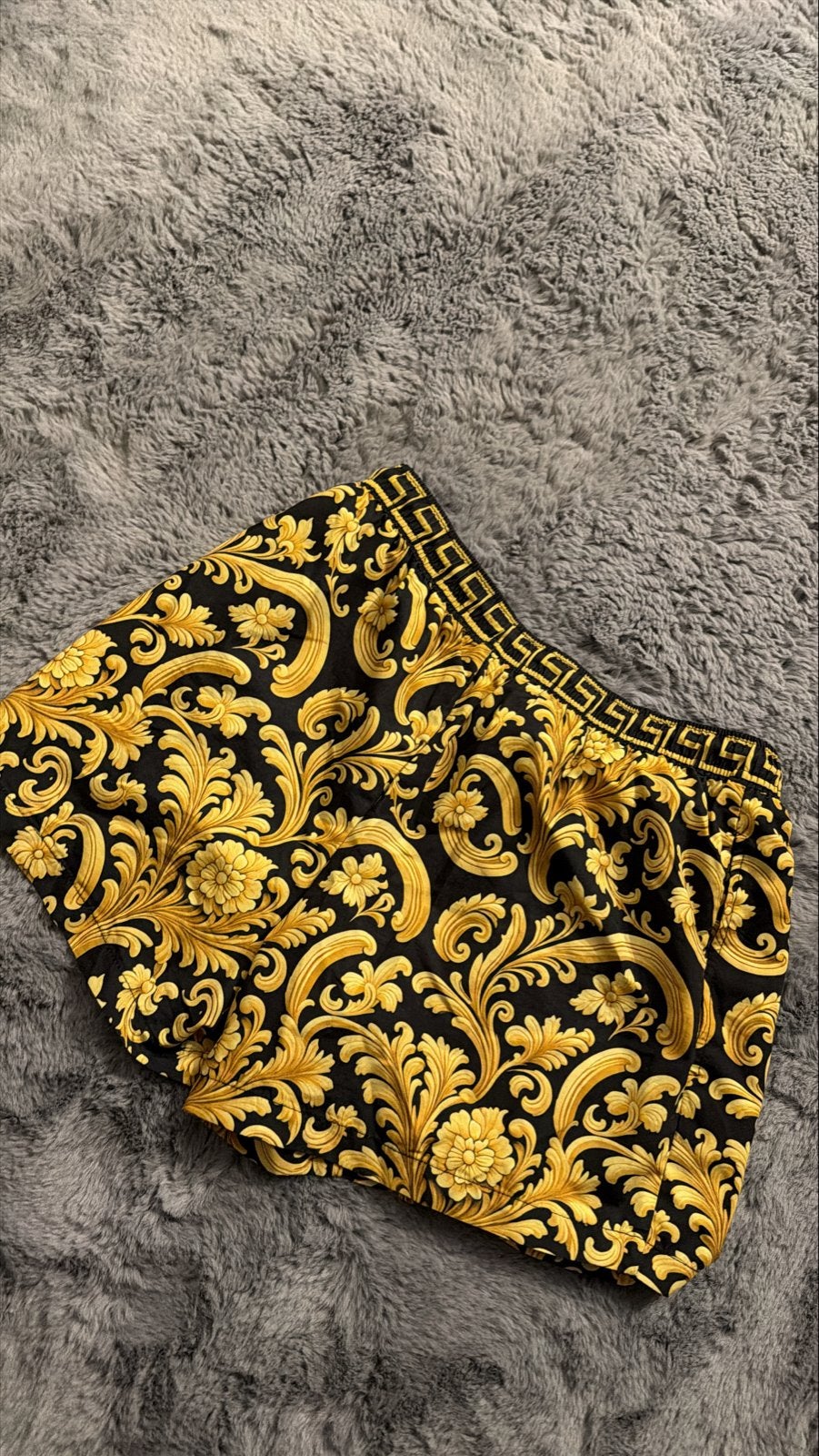 Versace-stijl Zwemshort - Zwart met Goud Patroon, Ophalen of Verzenden, Overige maten, Zwart, Zwemshort