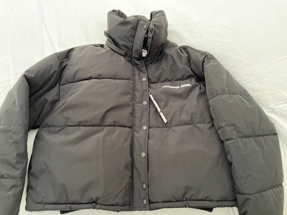 Colourful Rebel Zwarte Puffer Jas Maat L, Kleding | Dames, Jassen | Winter, Ophalen of Verzenden, Zo goed als nieuw, Maat 42/44 (L)