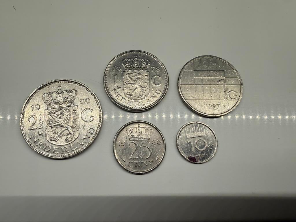 Set van 5 oude nederlandse gulden, Ophalen of Verzenden, Overige landen, Overige waardes, Setje