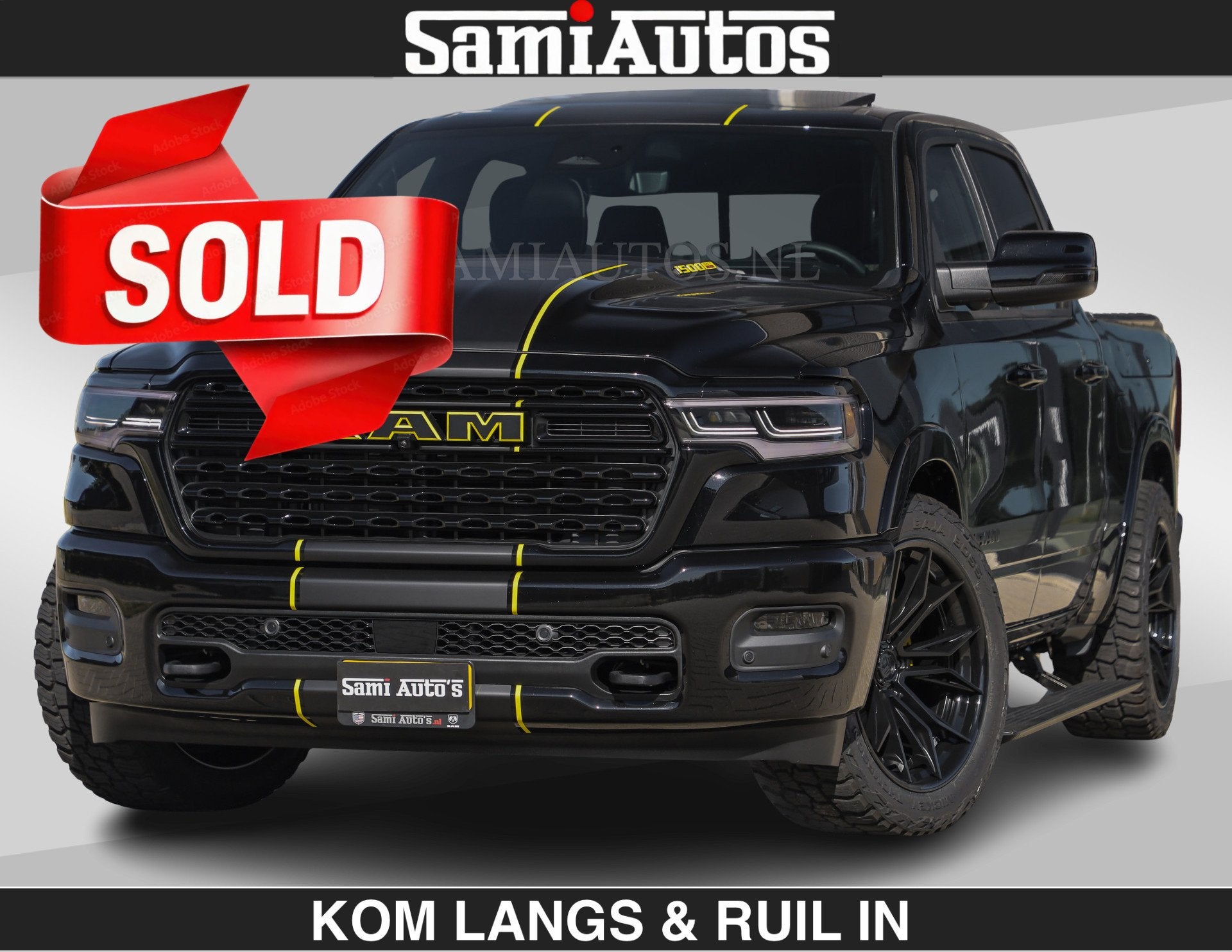 Dodge Ram Limited Night H.O 540HP 706Nm | Massage + Full Opt, Auto's, Automaat, Met garantie (alle), Zwart, Leder