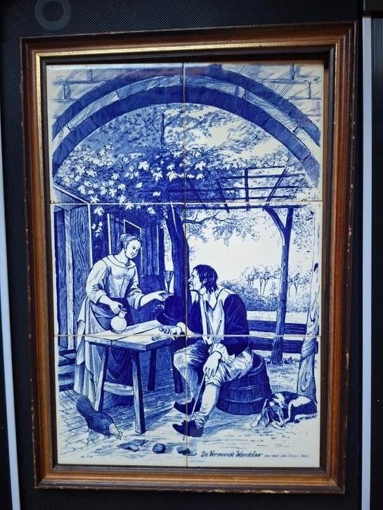 Delftsblauw tegelplateau - De Herbergse Wachtkamer, Antiek en Kunst, Ophalen