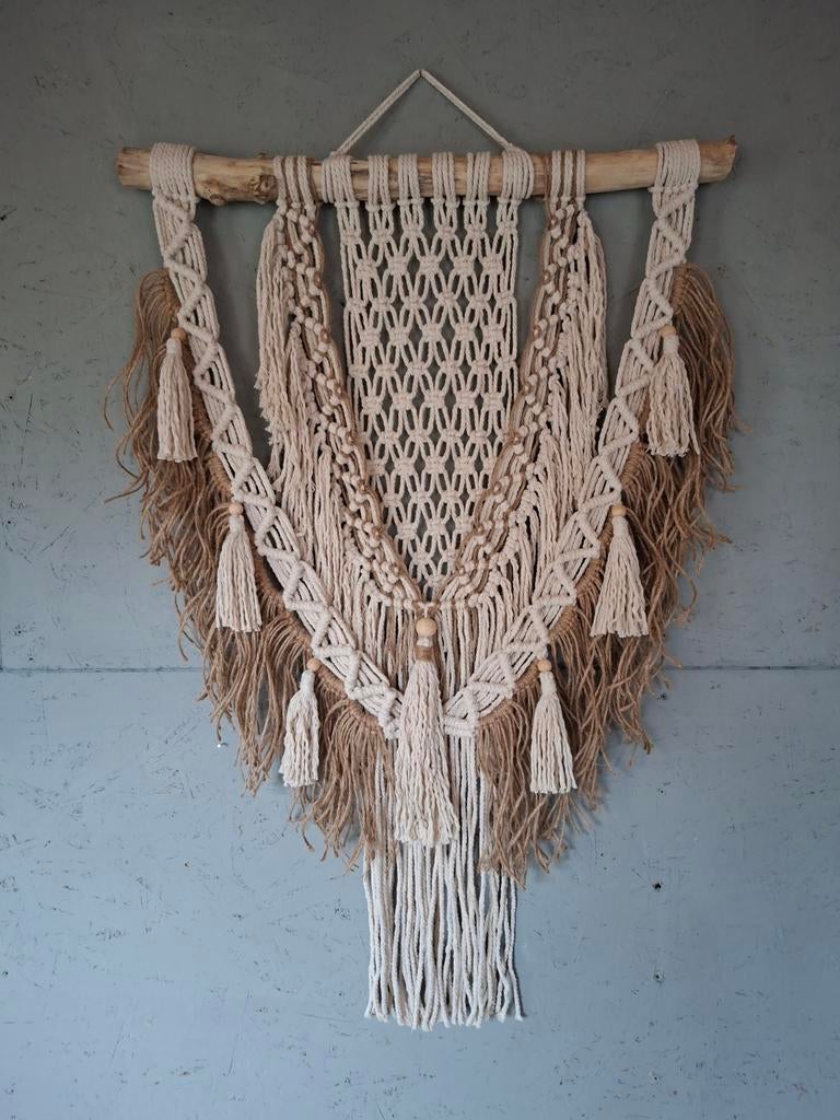 Nieuwe handgemaakte macrame wandkleed ibzia boho stijl, Huis en Inrichting, Woonaccessoires | Wanddecoraties, Nieuw, Ophalen of Verzenden