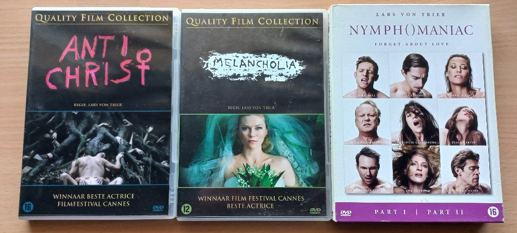 Nymphomaniac, Antichrist, Melancholia - Lars von Trier 1koop, Vanaf 16 jaar, Verzenden, Zo goed als nieuw, Scandinavië