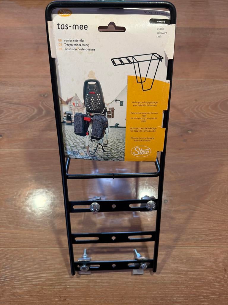 Steco Tas-Mee Dragerverlenger Zwart, Fietsen en Brommers, Ophalen, Nieuw