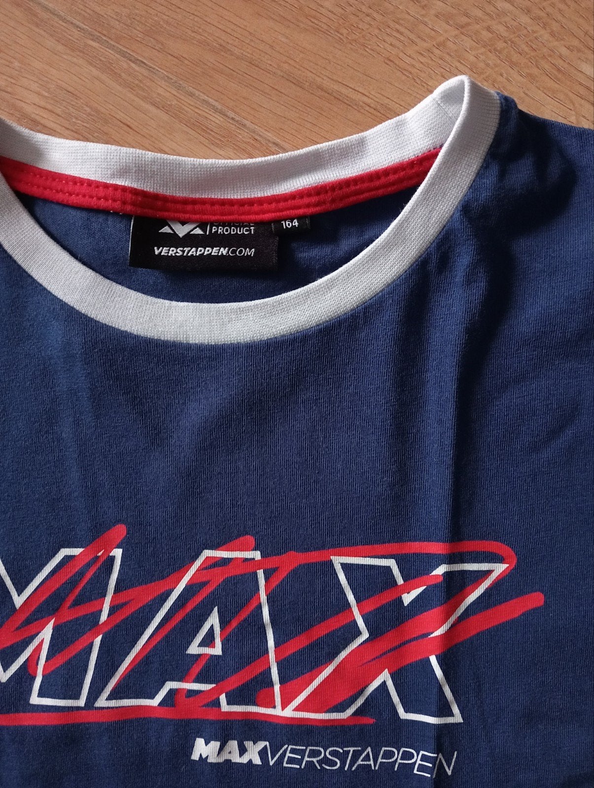 Max Verstappen T-shirt blauw, maat 164, zgan 100% katoen, Kinderen en Baby's, Jongen of Meisje, Ophalen of Verzenden, Zo goed als nieuw