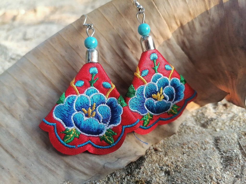 Nieuwe handgemaakte stoffen oorbellen boho stijl, Overige materialen, Hangers, Verzenden, Nieuw